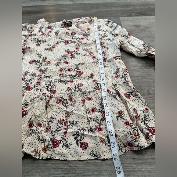 LOFT Cream Floral Long Sleeve Peplum Blouse - Picture 7 of 7